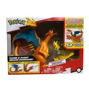 Pokemon Flame Flight Deluxe Charizard with 2 in Pikachu Motion Activated Toy New